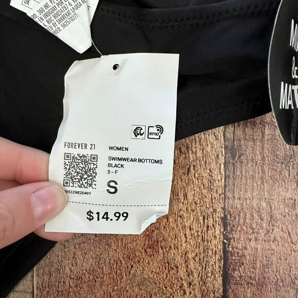 Forever 21 black bikini swimwear bottoms women's small - Picture 2 of 6